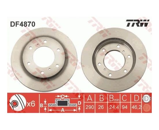 TRW Bremžu disks DF4870