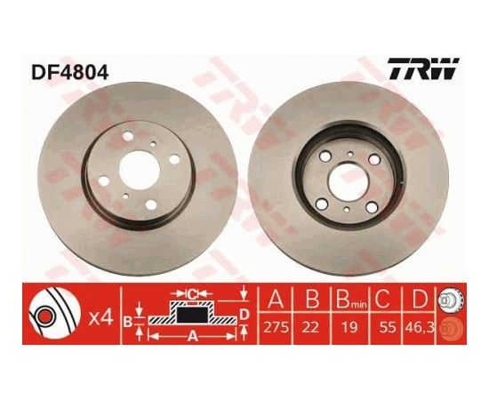 TRW Bremžu disks DF4804