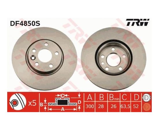 TRW Bremžu disks DF4850S