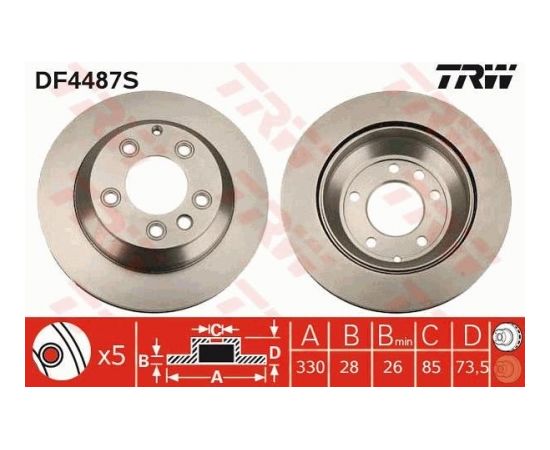 TRW Bremžu disks DF4487S