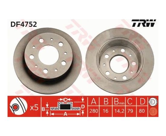 TRW Bremžu disks DF4752