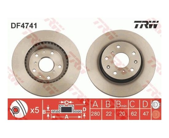 TRW Bremžu disks DF4741