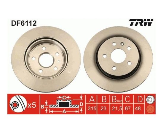 TRW Bremžu disks DF6112