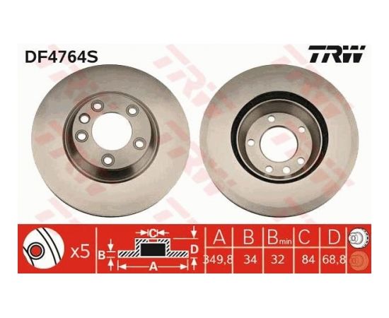 TRW Bremžu disks DF4764S