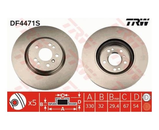 TRW Bremžu disks DF4471S