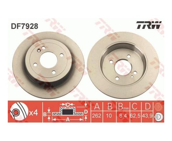 TRW Bremžu disks DF7928