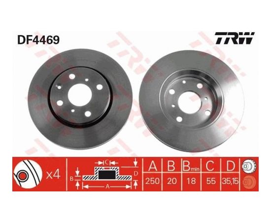 TRW Bremžu disks DF4469