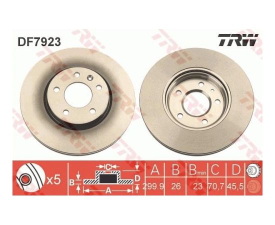 TRW Bremžu disks DF7923