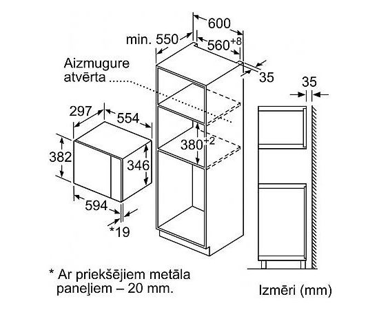 Bosch BFL523MS0 Iebūvējama mikroviļņu krāsns