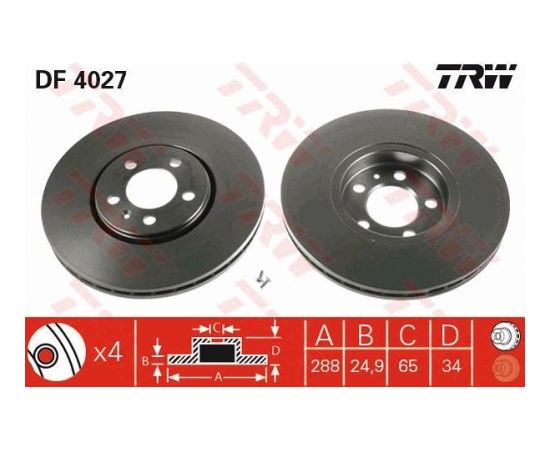 TRW Bremžu disks DF4027