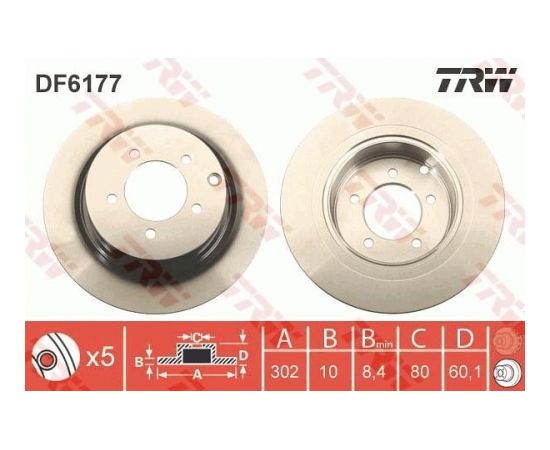 TRW Bremžu disks DF6177