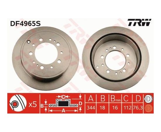 TRW Bremžu disks DF4965S