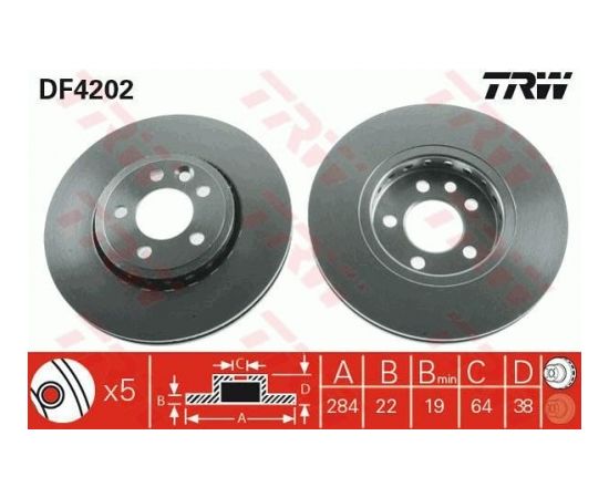 TRW Bremžu disks DF4202