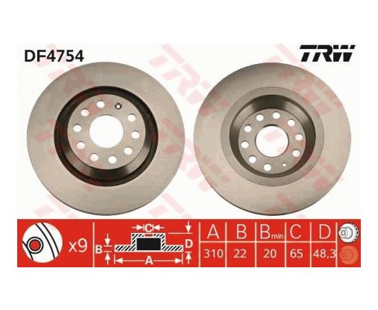 TRW Bremžu disks DF4754