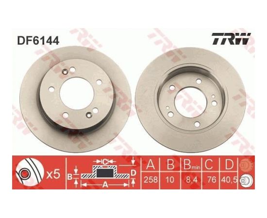 TRW Bremžu disks DF6144