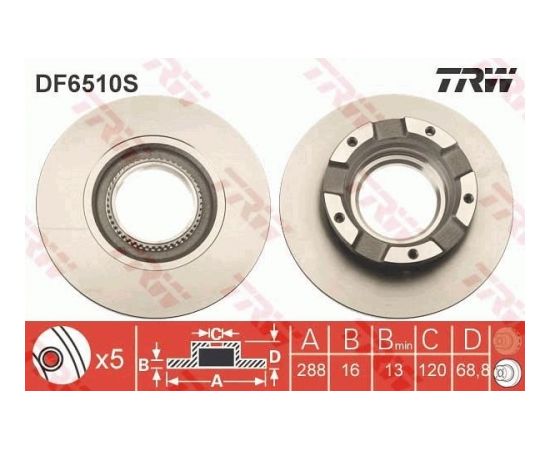TRW Bremžu disks DF6510S