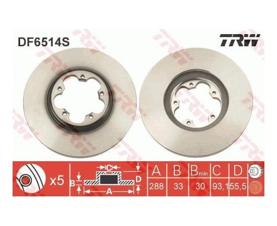 TRW Bremžu disks DF6514S