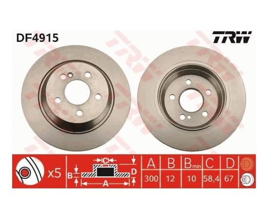 TRW Bremžu disks DF4915