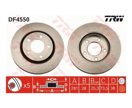 TRW Bremžu disks DF4550