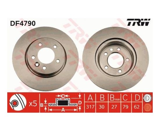 TRW Bremžu disks DF4790