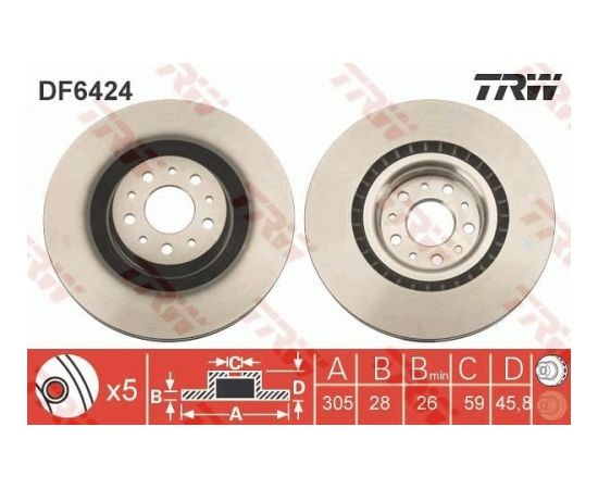 TRW Bremžu disks DF6424