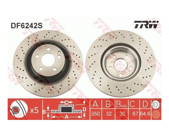 TRW Bremžu disks DF6242S