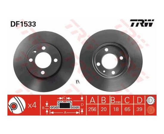 TRW Bremžu disks DF1533