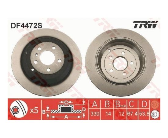 TRW Bremžu disks DF4472S