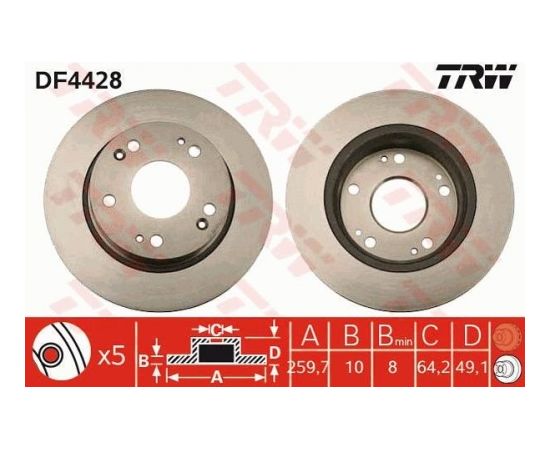 TRW Bremžu disks DF4428