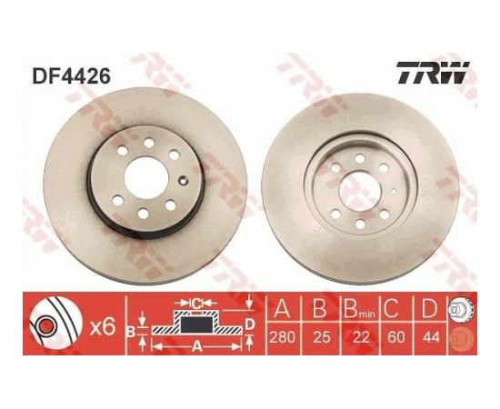 TRW Bremžu disks DF4426