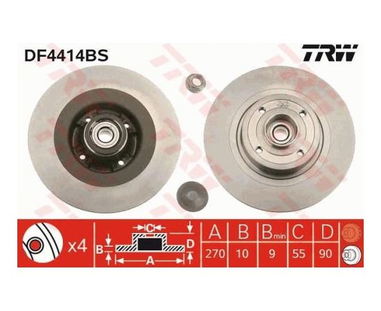 TRW Bremžu disks DF4414BS