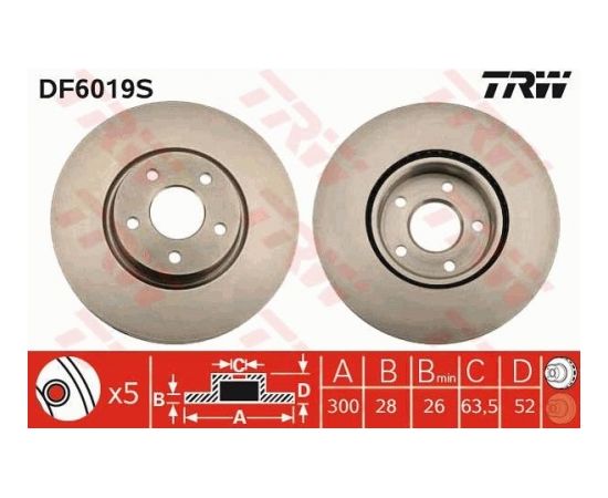TRW Bremžu disks DF6019S