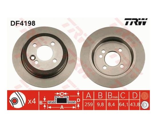 TRW Bremžu disks DF4198