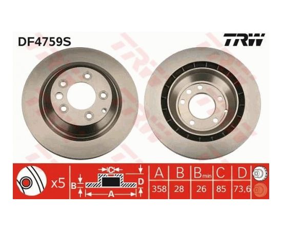 TRW Bremžu disks DF4759S