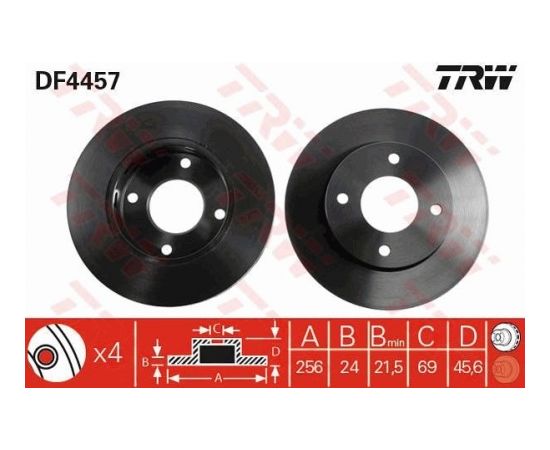 TRW Bremžu disks DF4457