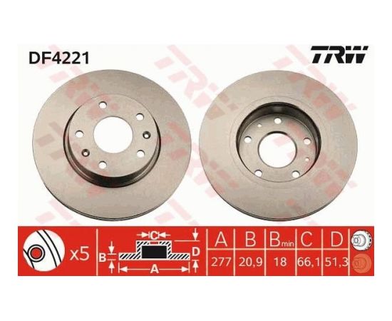 TRW Bremžu disks DF4221