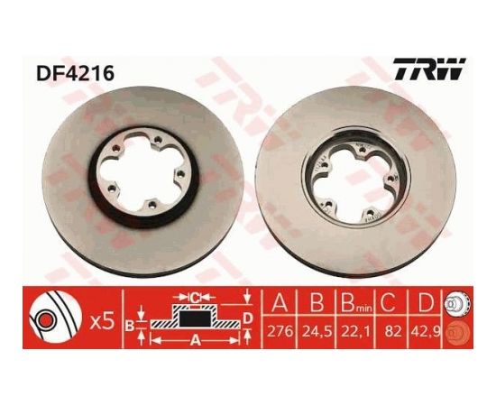 TRW Bremžu disks DF4216