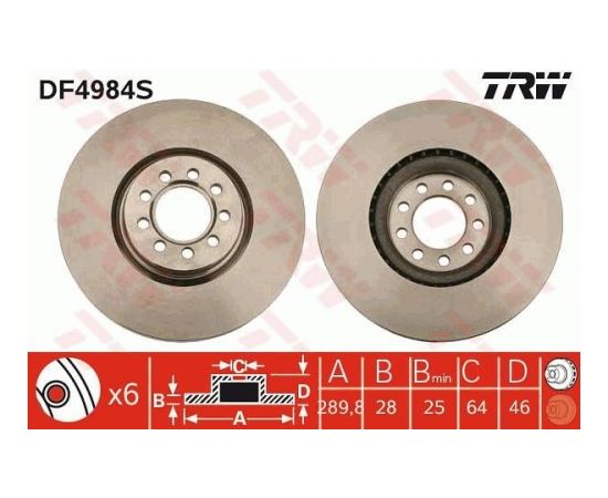 TRW Bremžu disks DF4984S