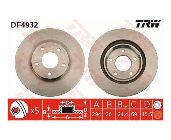 TRW Bremžu disks DF4932