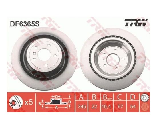 TRW Bremžu disks DF6365S