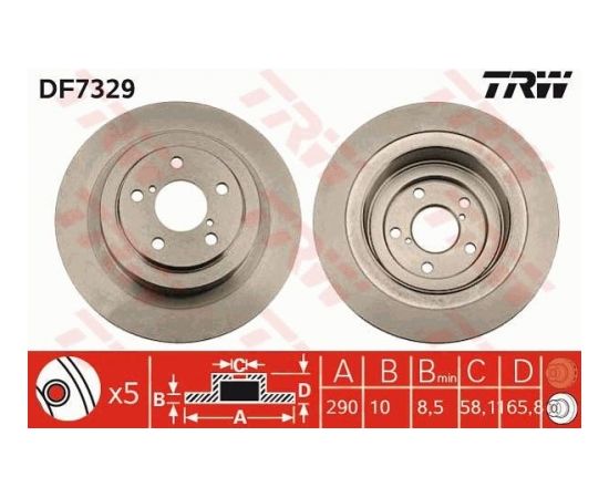 TRW Bremžu disks DF7329