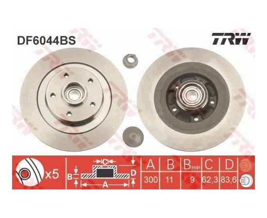 TRW Bremžu disks DF6044BS