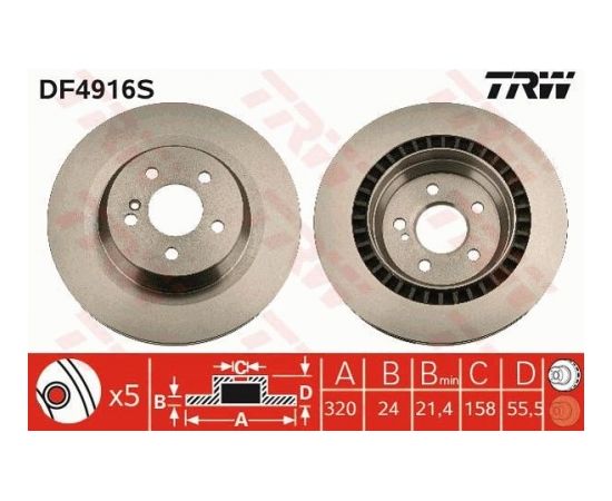 TRW Bremžu disks DF4916S