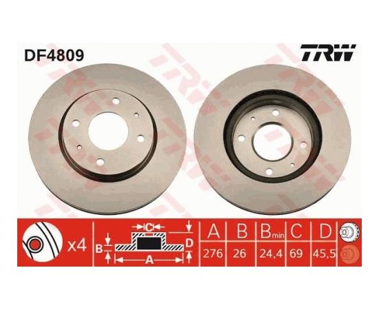 TRW Bremžu disks DF4809