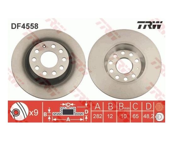 TRW Bremžu disks DF4558