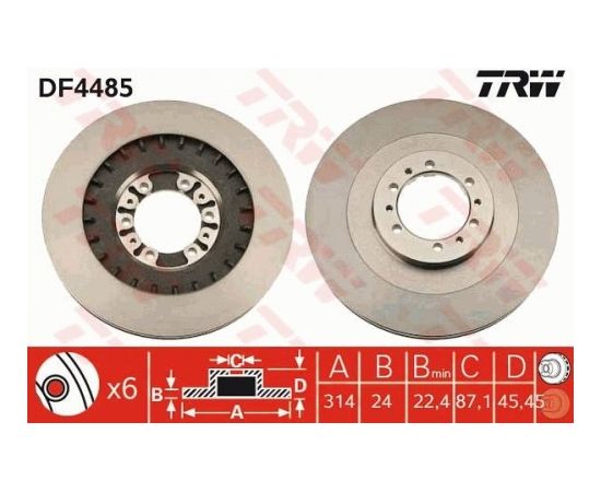 TRW Bremžu disks DF4485