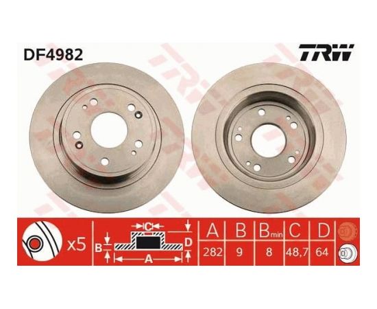 TRW Bremžu disks DF4982