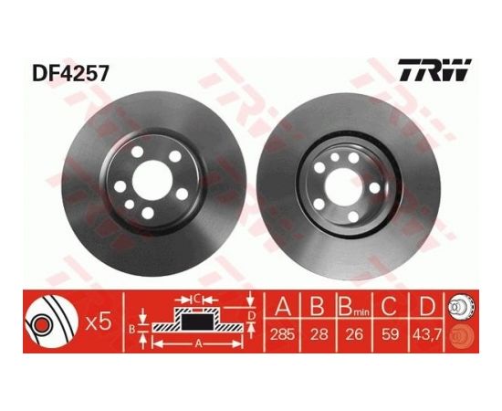 TRW Bremžu disks DF4257