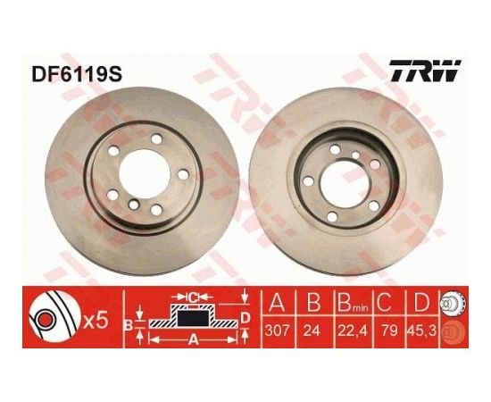 TRW Bremžu disks DF6119S