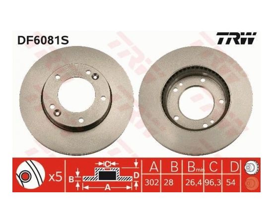 TRW Bremžu disks DF6081S